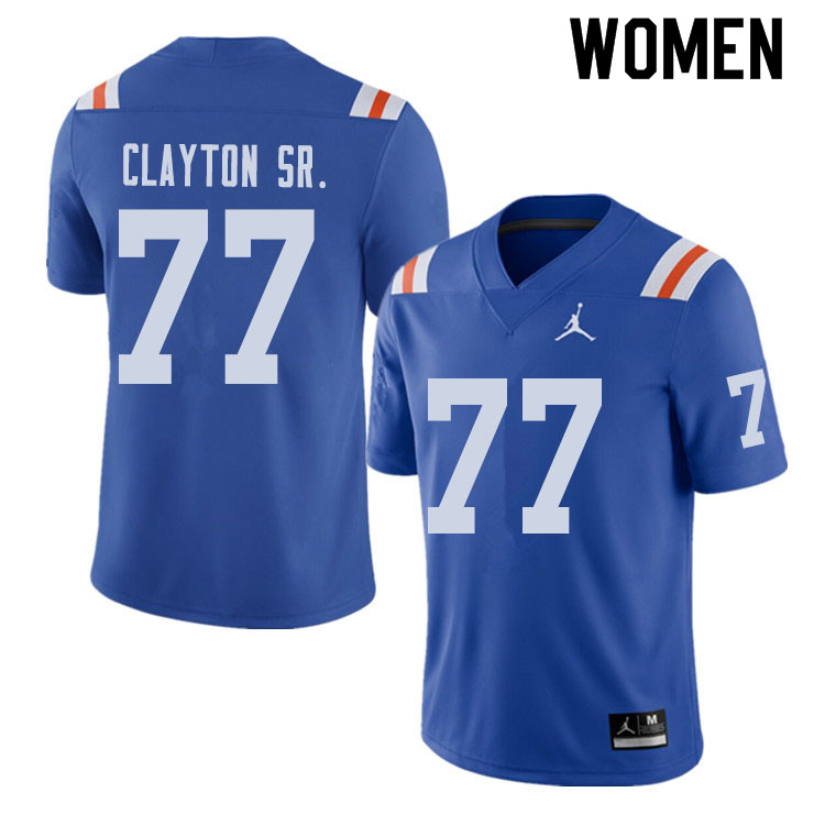 Jordan Brand Women #77 Antonneous Clayton Sr. Florida Gators Throwback Alternate College Football Je